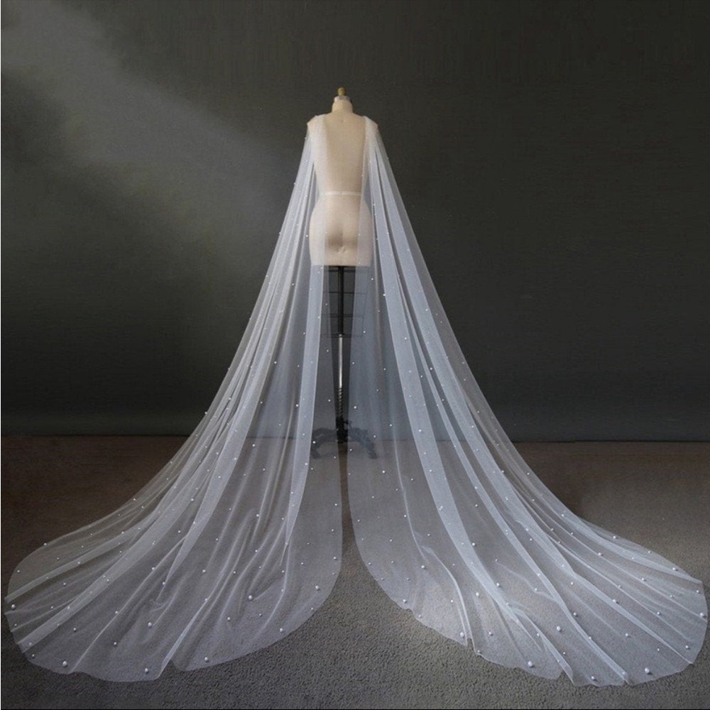 ✨HP✨Wing cape veil with pearl details